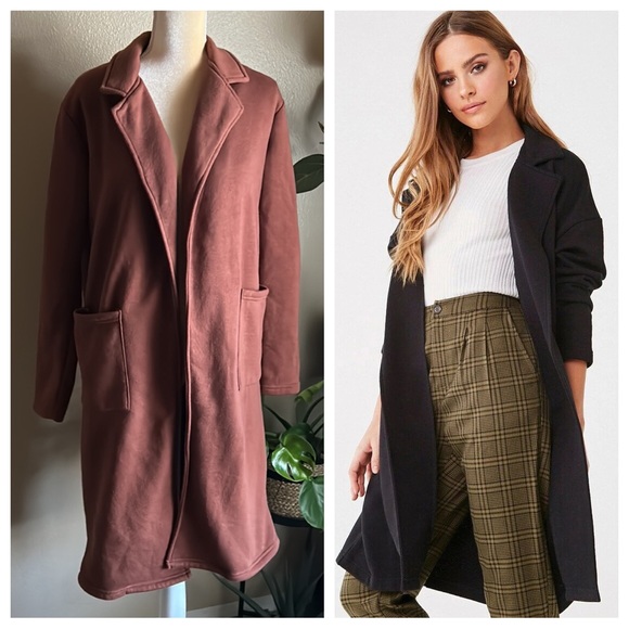 Forever 21 Jackets & Blazers - Forever 21 French Terry Trench Coat - Brown